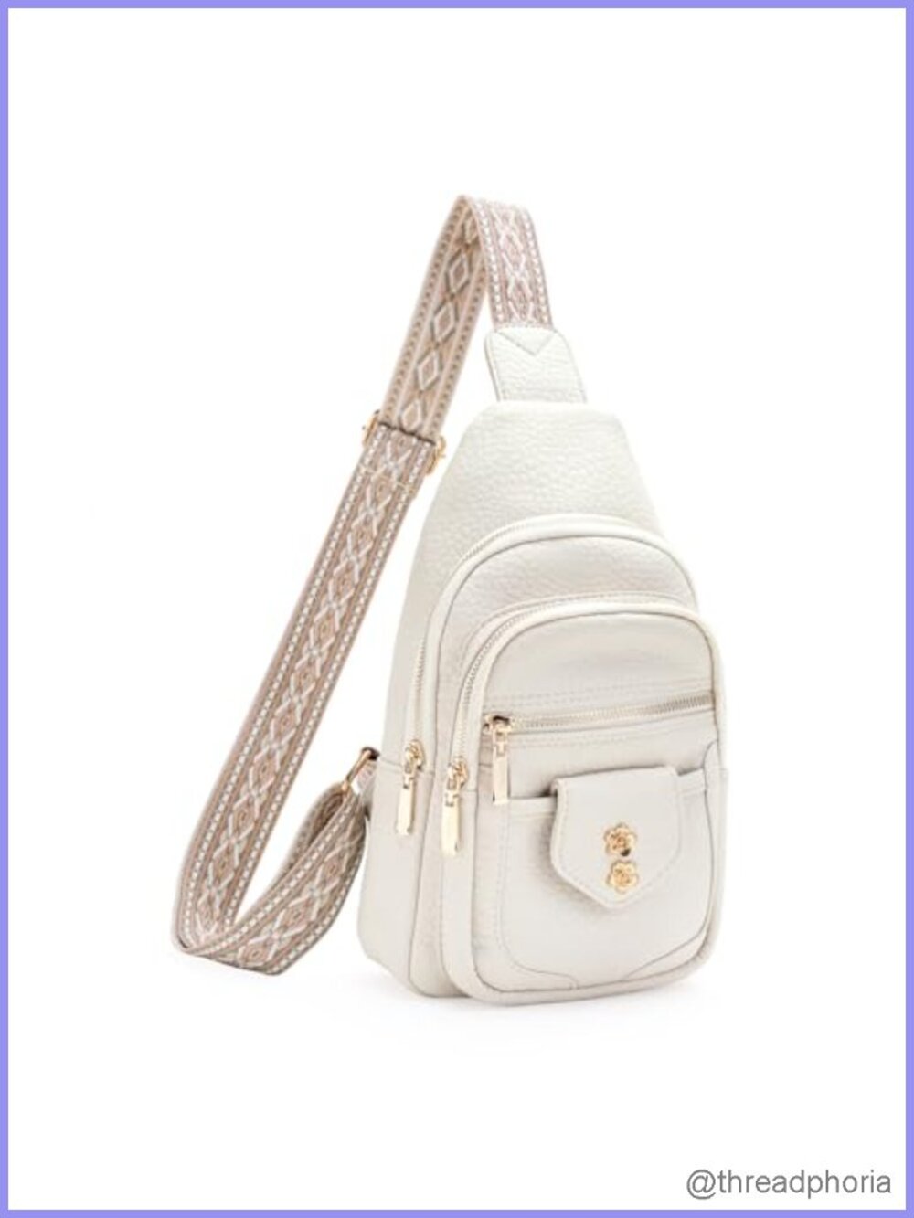 Vegan Leather Sling Bag Crossbody Anti Theft Travel Purse adjustable strap